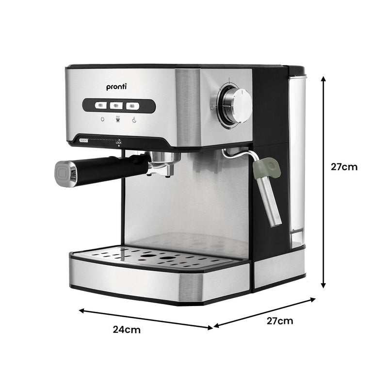 Pronti 1.6L Automatic Coffee Espresso Machine with Steam Frother