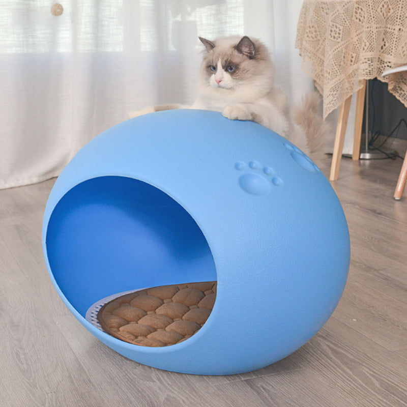 YES4PETS Medium Cave Cat Kitten Box Igloo Cat Bed House Dog Puppy House-Blue