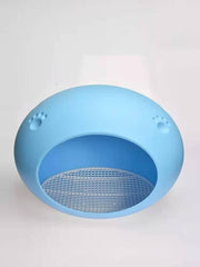 YES4PETS Medium Cave Cat Kitten Box Igloo Cat Bed House Dog Puppy House-Blue