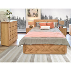 Rosemallow 4pc King Bed Frame Bedroom Suite Timber Bedside Tallboy Package Set