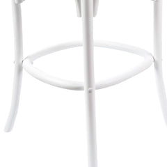 Aster 4pc Crossback Bar Stools Dining Chair Solid Birch Timber Rattan Seat White