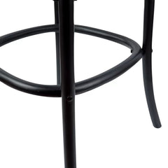 Aster 2pc Crossback Bar Stools Dining Chair Solid Birch Timber Rattan Seat Black