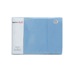 Happy Kids Blue Plain Dyed Microfibre Sheet Set Double