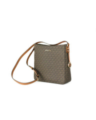 Michael Kors Women's Signature Jet Set Large Signature Messenger Crossbody Bag (Brown Signature) - One Size