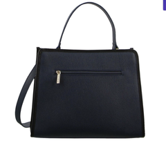 Morrissey Ladies Italian Structured Leather Tote Bag Handbag Womens - Navy