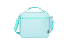Blue Sparkling Rainbow Heart Insulated Lunch Bag for Kids - Portable School Lunch Box with Shoulder Strap