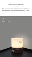 Cylindrical LED Night Light with Timer & Stepless Dimming - USB-C Rechargeable, 1200mAh Battery(white)