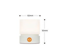 Cylindrical LED Night Light with Timer & Stepless Dimming - USB-C Rechargeable, 1200mAh Battery(white)